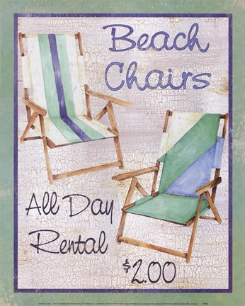 Framed Beach Chairs Print