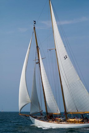 Framed Schooner #22 Sailing, Massachusetts Print