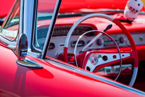 Framed Classic Interior At An Antique Car Show Print