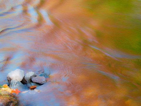 Framed Small Rocks In The Ontonagon River Print