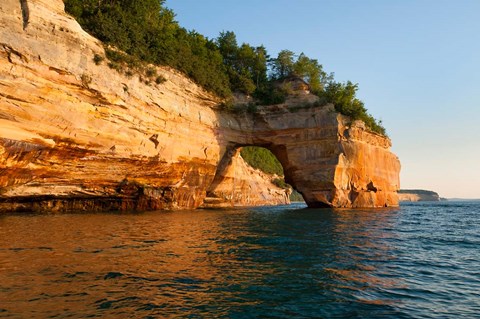 Framed Lovers Leap Arch Along The Lake Superior Shoreline Print