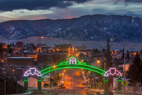 Framed Park Street In Butte, Montana Print