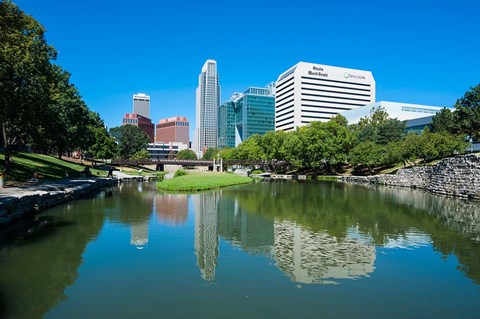 Framed City Park Lagoon In Omaha, Nebraska Print