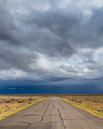 Framed Road Into Approaching Storm, Nevada Print