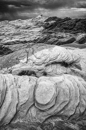 Framed Fire Valley Overlook, Nevada (BW) Print