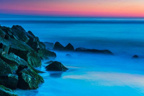 Framed Cape May In Aqua, New Jersey Print