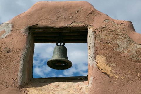 Framed Adobe Church Bell, Taos, New Mexico Print