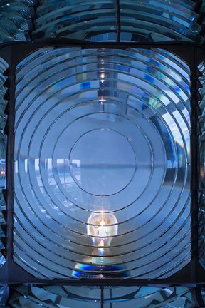 Framed Close Up Of The Antique Fresnel Lighthouse Beacon, Fire Island Print
