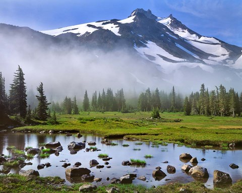 Framed Mt Jefferson Landscape, Oregon Print