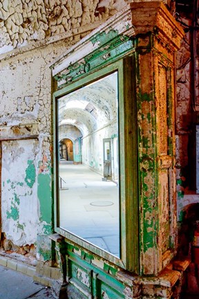 Framed Mirror Reflection In The Eastern State Penitentiary, Pennsylvania Print