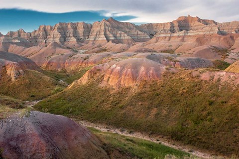 Framed Erosion Hills In Badlands National Park, South Carolina Print