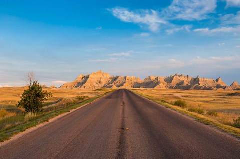 Framed Road Through The Badlands National Park, South Dakota Print