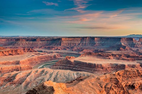 Framed Sunset At Deadhorse Point State Park Print