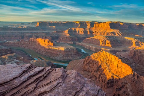 Framed Sunrise At Dead Horse Point State Park Print