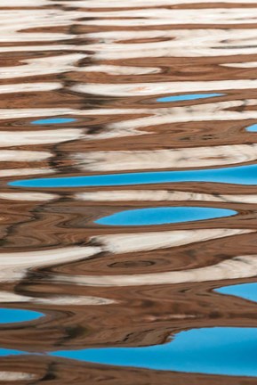 Framed Colorful Abstract Reflections Of Canyon Walls On Lake Powell Print