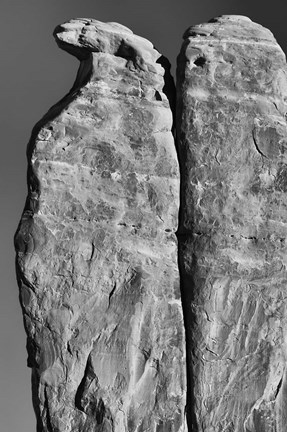 Framed Penguins Rock Formation, Utah (BW) Print