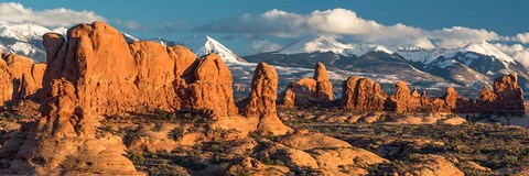 Framed Red Rock Formations Of Windows Section, Arches National Park Print