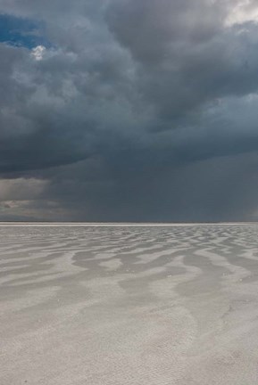 Framed Flooded Desert Floor At The Bonneville Salt Flats, Utah Print