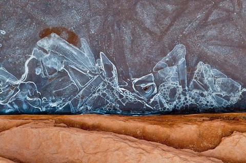 Framed Frozen Sand And Ice Patterns, Utah Print