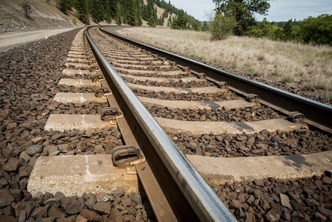 Framed Tailroad Tracks At Marshall, Washington Print