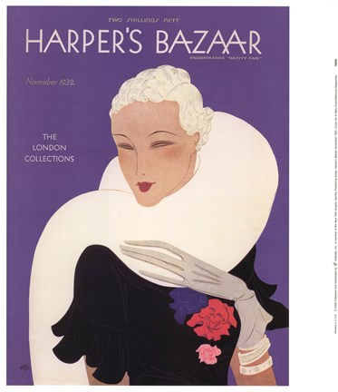 Framed Harper's Bazaar November 1932 Print