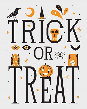 Framed Festive Fright Trick or Treat I Print