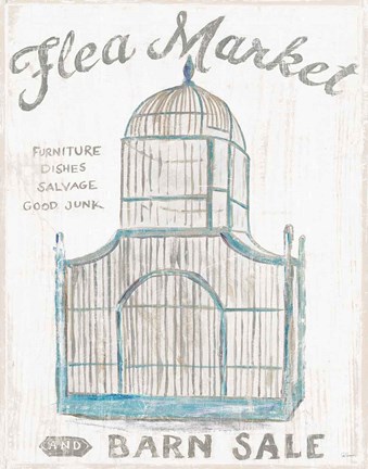 Framed White Barn Flea Market III Print