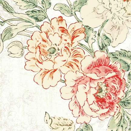 Framed Cottage Roses V Print