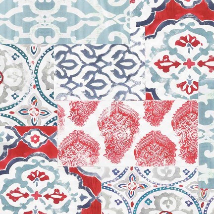 Framed Bazaar Patchwork III Print