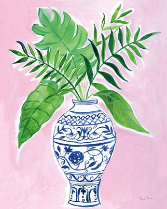 Framed Elegant Chinoiserie I Crop Print