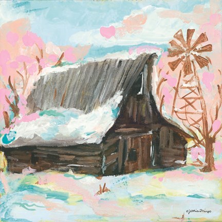 Framed Windmill Barn Print