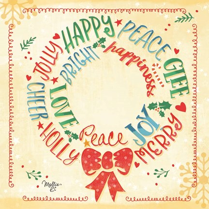 Framed Christmas Wreath Print