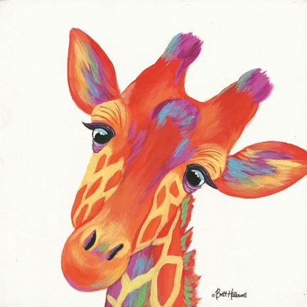 Framed Cheery Giraffe Print