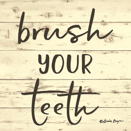 Framed Brush Your Teeth Print