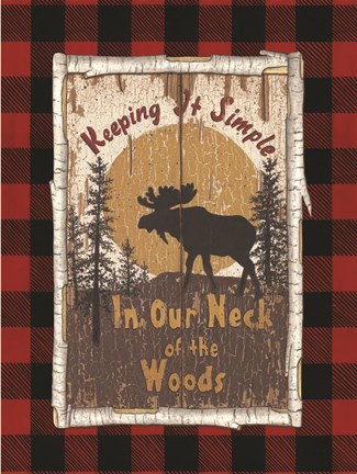 Framed Plaid Moose Print