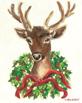 Framed Christmas Buck Print