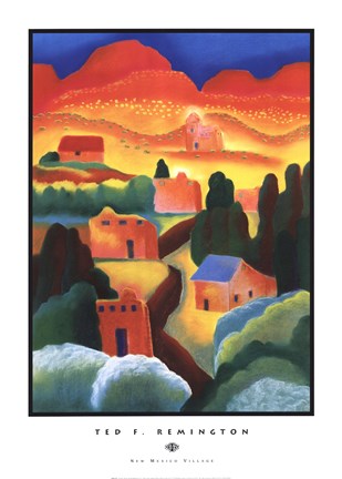 Framed New Mexico Village Print
