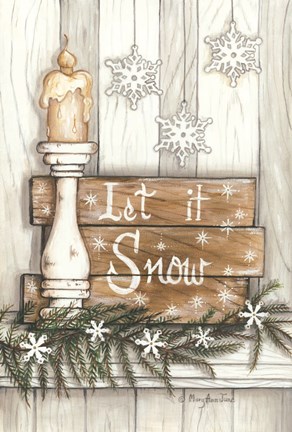 Framed Let It Snow Snowflakes Print