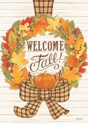 Framed Welcome Fall Wreath Print