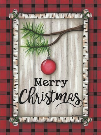 Framed Red Christmas Plaid Print
