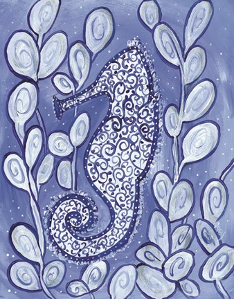 Framed Whimsical Seahorse Print