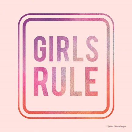 Framed Girls Rule Print