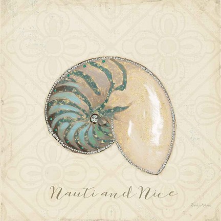 Framed Beach Treasures III Christmas Print