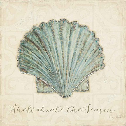 Framed Beach Treasures I Christmas Print