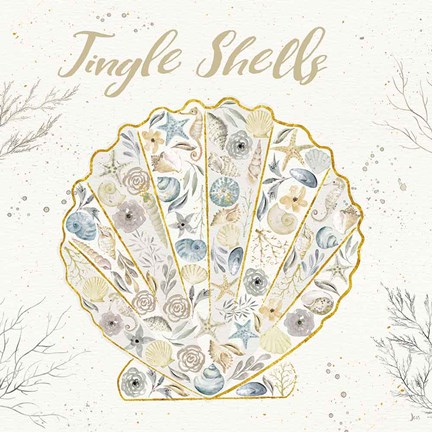 Framed Seaside Blossoms I Blue Jingle Print