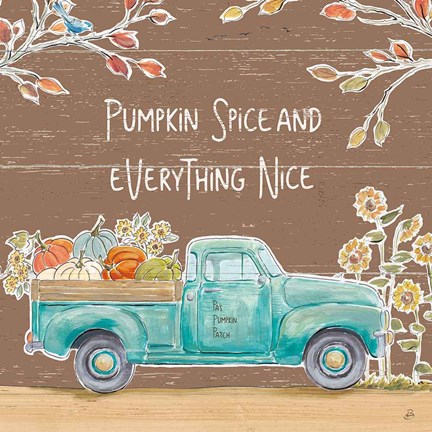 Framed Fall Market III on Walnut Print