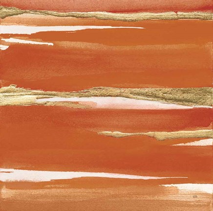 Framed Gilded Mandarin I Burnt Orange Print