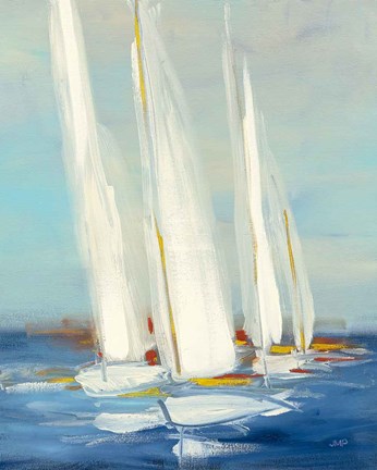 Framed Summer Regatta II Red Yellow Print