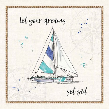 Framed Coastal Buoys III v2 Print