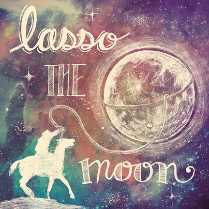 Framed Universe Galaxy Lasso the Moon Print